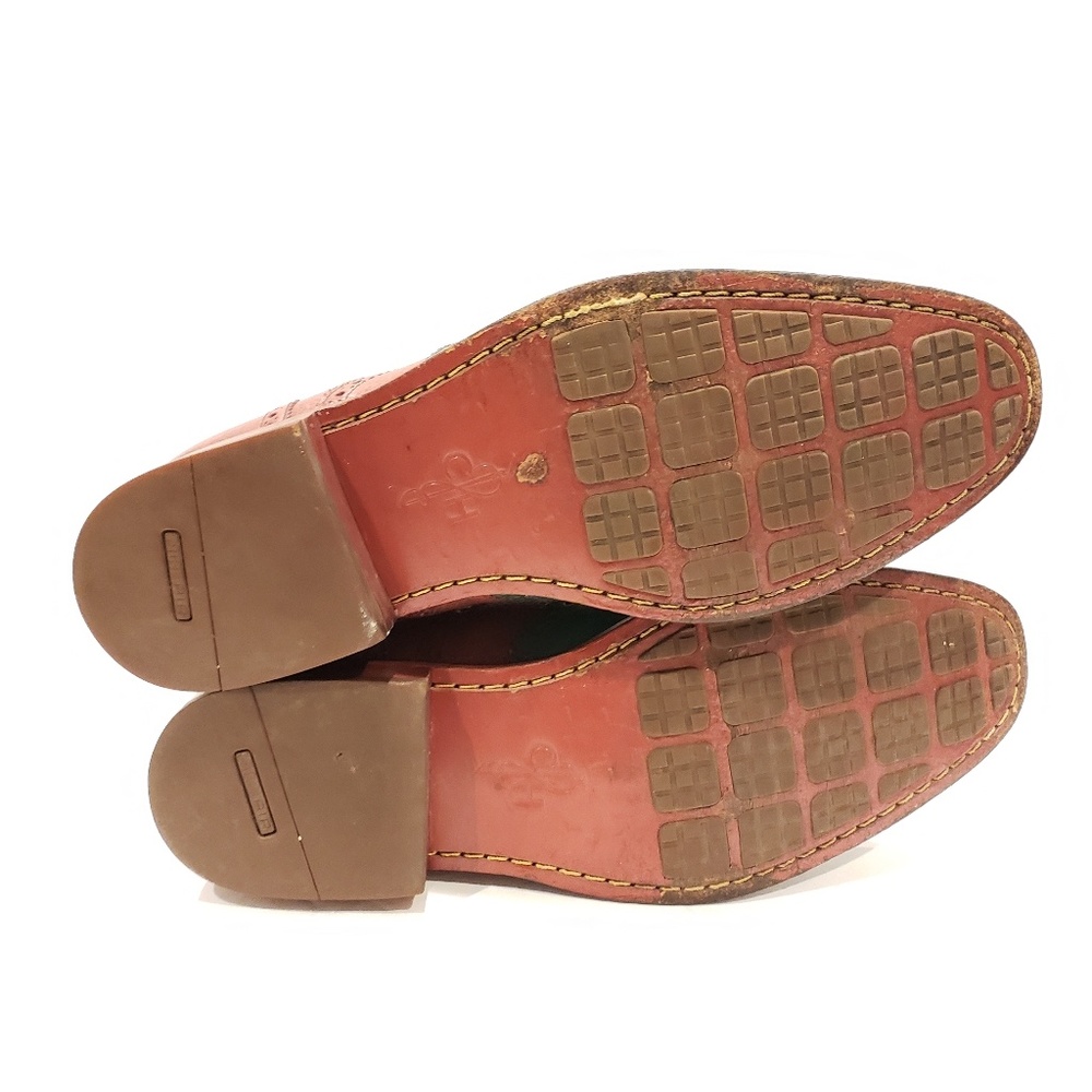 Rare Cole Haan mens size 10.5 shearling lined green tip brown leather shoes - Picture 7 of 7